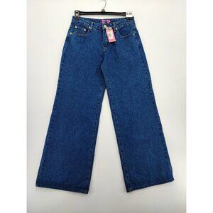 Edikted Women's Raelynn Washed Low Rise Baggy Blue Jeans 100% Cotton Size M US